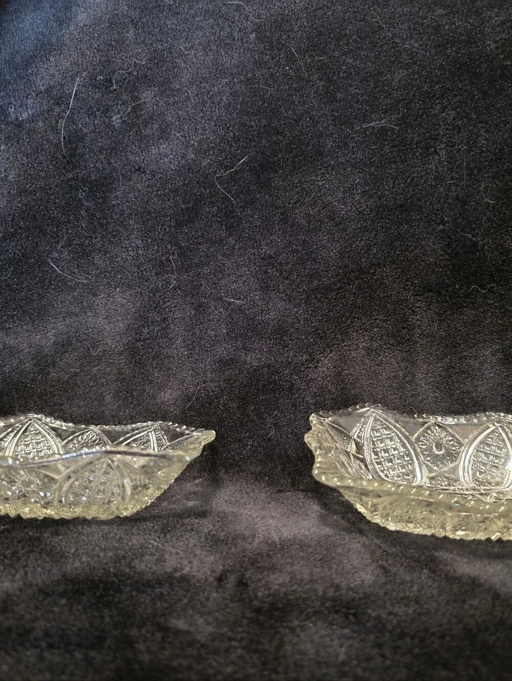 Vtg Indiana Glass Co. Small Rectangular Pressed Dishes Paneled Daisy & Finecut 2